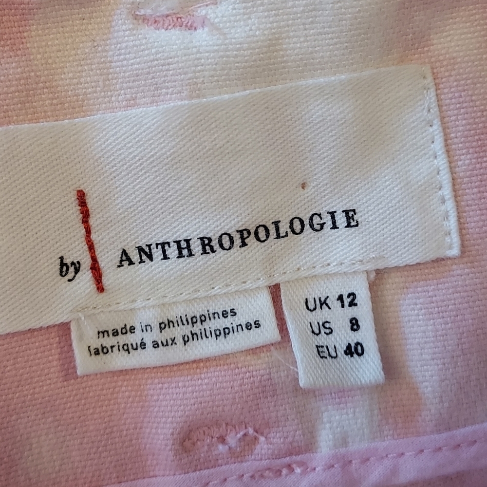 Anthropologie Jaime Pink Print Straight Pant Pants Size 8 NEW NWT - Picture 13 of 16